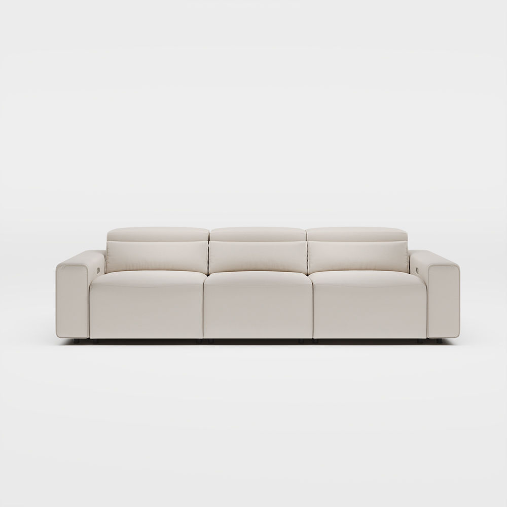 Beige Eco-friendly Microfiber Leather Smart Furniture