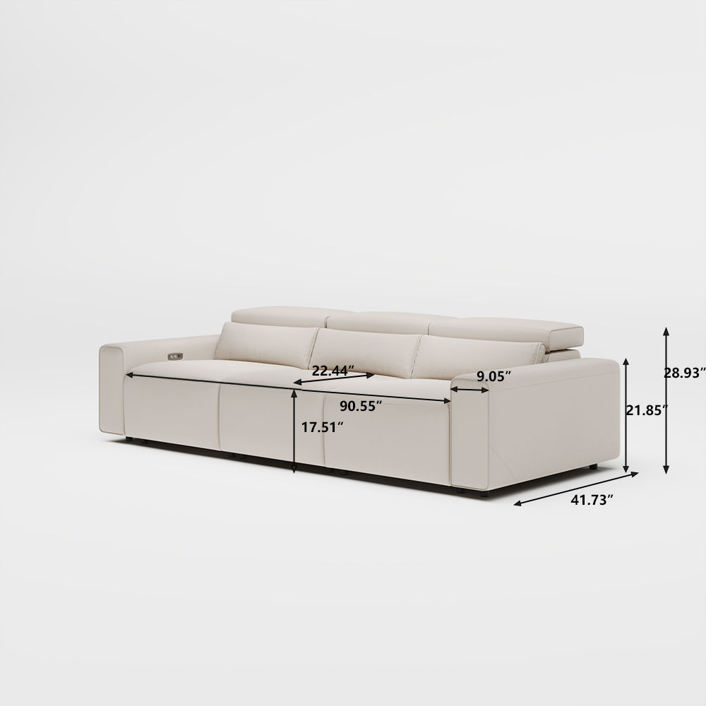 Beige Eco-friendly Microfiber Leather Smart Furniture