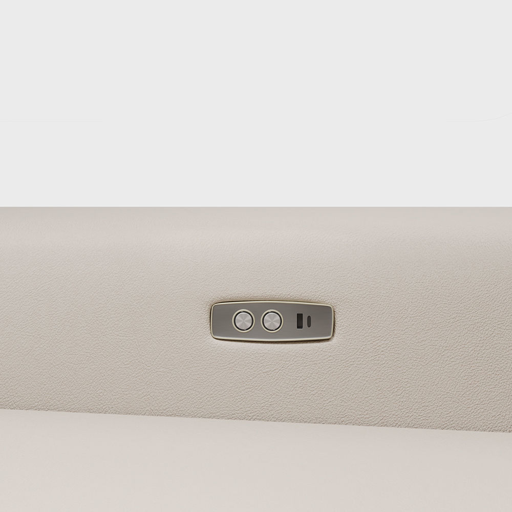 Beige Eco-friendly Microfiber Leather Smart Furniture
