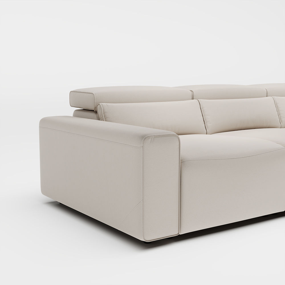 Beige Eco-friendly Microfiber Leather Smart Furniture