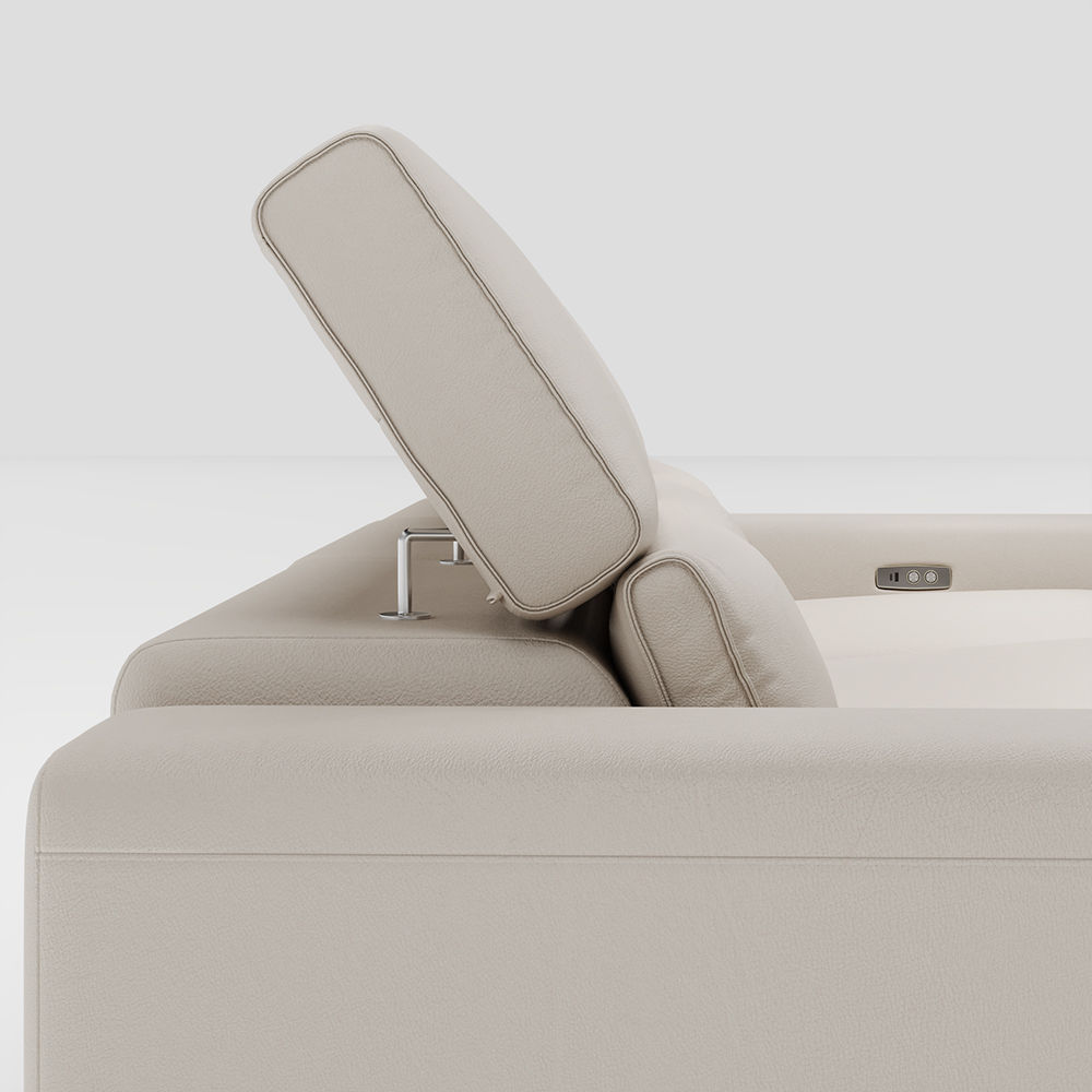 Beige Eco-friendly Microfiber Leather Smart Furniture