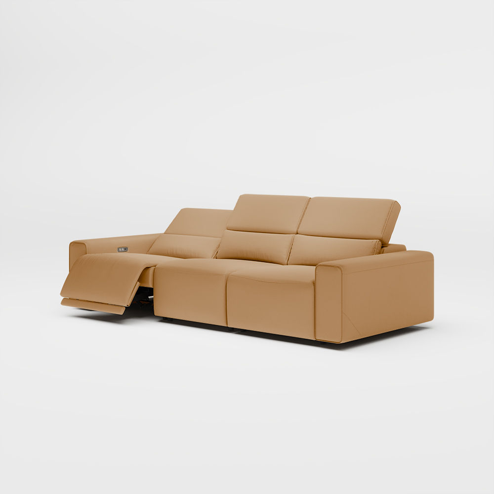 Extendable Khaki Eco-friendly Microfiber Leather Smart Furniture