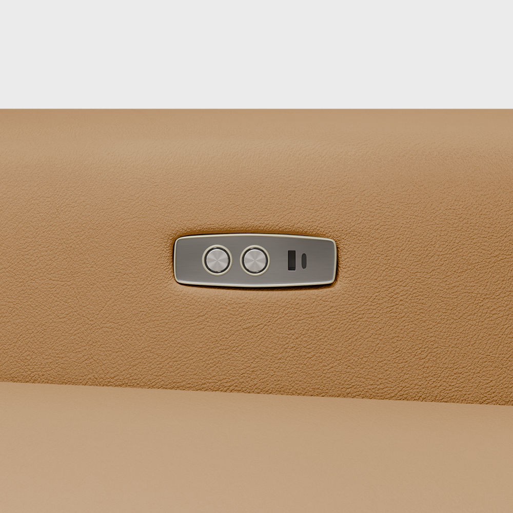 Extendable Khaki Eco-friendly Microfiber Leather Smart Furniture