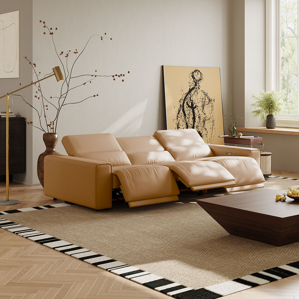Nesting Khaki Eco-friendly Microfiber Leather Smart Furniture