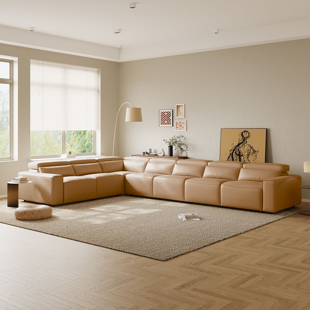Khaki Eco-friendly Microfiber Leather Smart Furniture
