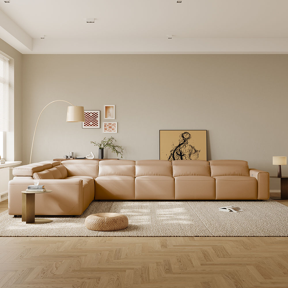 Khaki Eco-friendly Microfiber Leather Smart Furniture