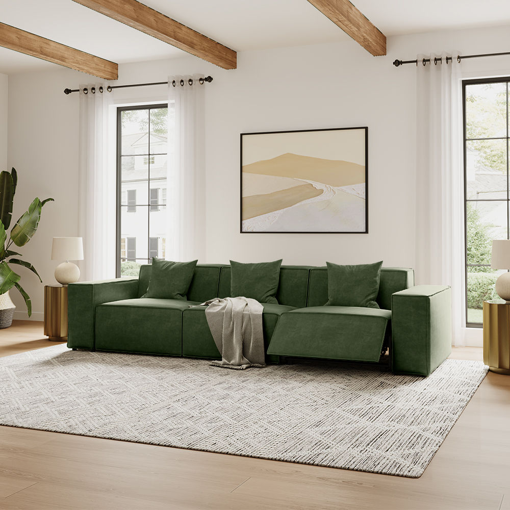 Modular Dark Green Fabric Smart Furniture
