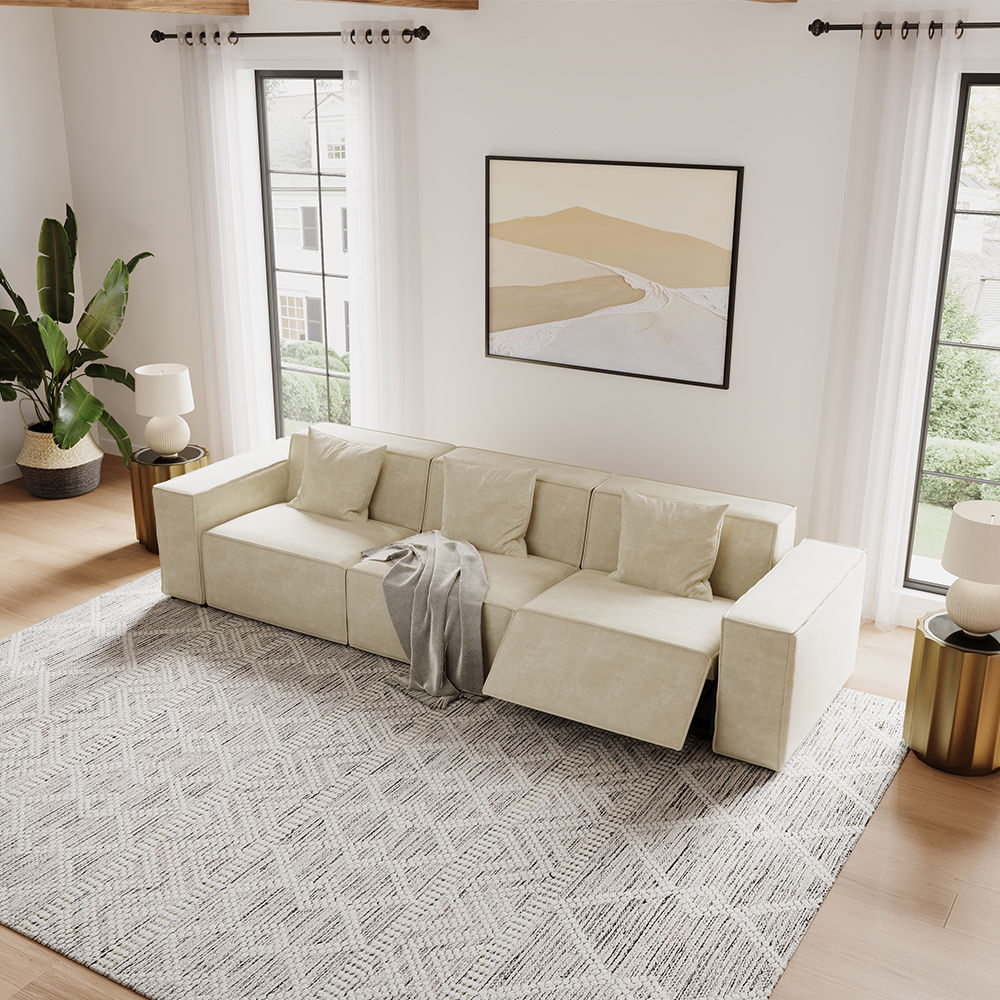 Modern Minimalist Beige Fabric Smart Furniture