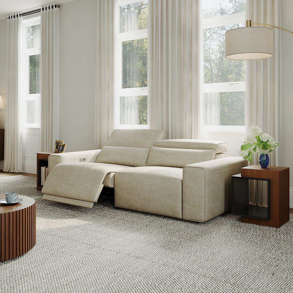 Modern Minimalist Beige Fabric Smart Furniture