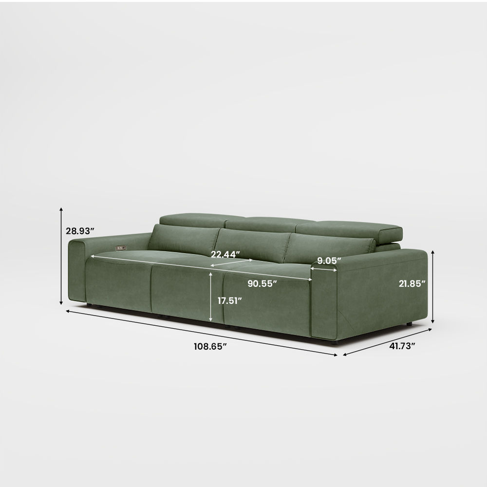 Power Reclining Sofas Dark Green Fabric Smart Furniture