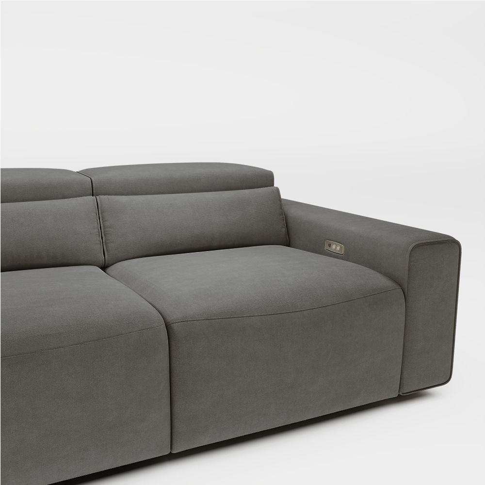 L-Shaped Sofas Dark Gray Fabric Smart Furniture