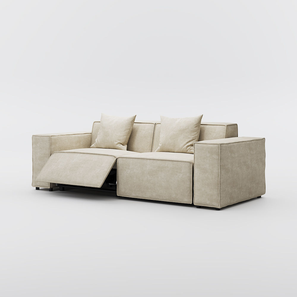 Power Outlet Beige Fabric Smart Furniture