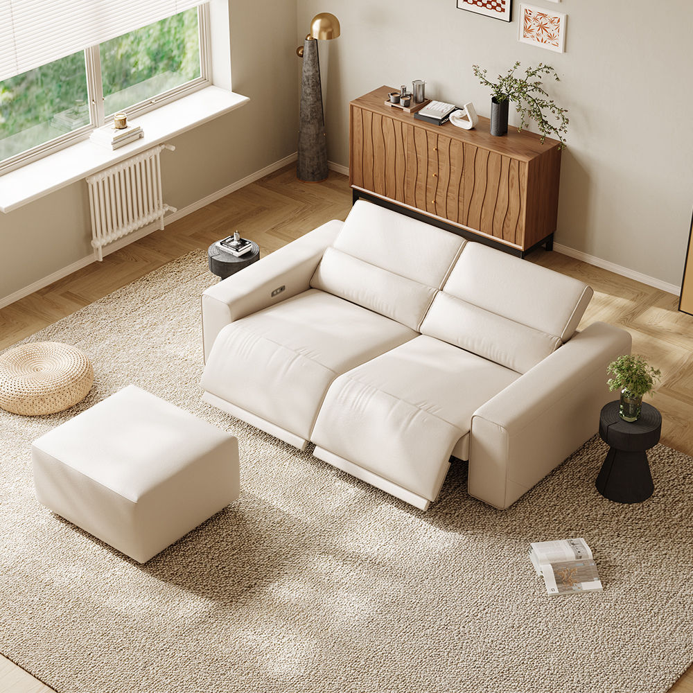 Beige Eco-friendly Microfiber Leather Smart Furniture