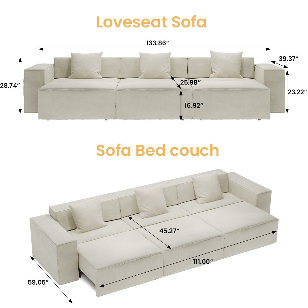 Pet Friendly Beige Fabric Smart Furniture