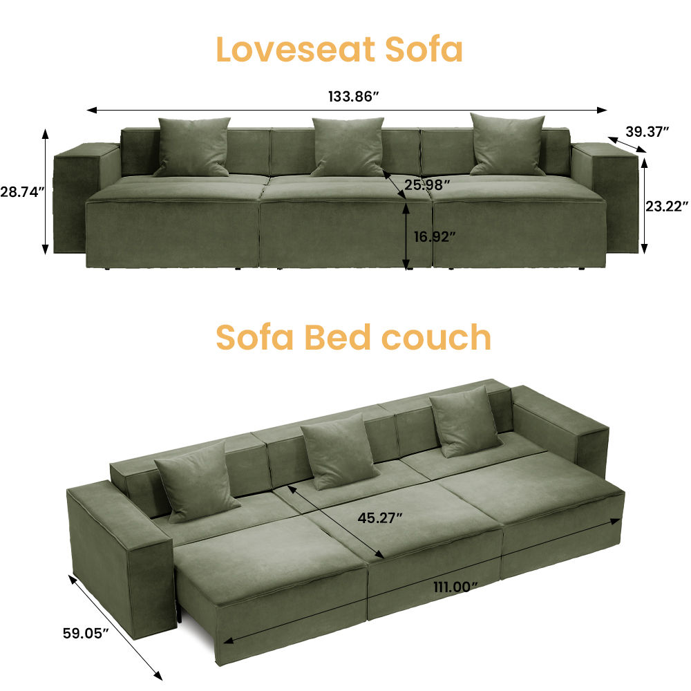 Square Dark Green Fabric Smart Furniture