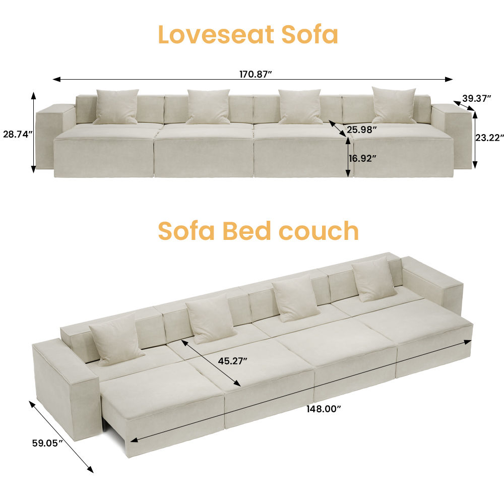 Beige Fabric Smart Furniture
