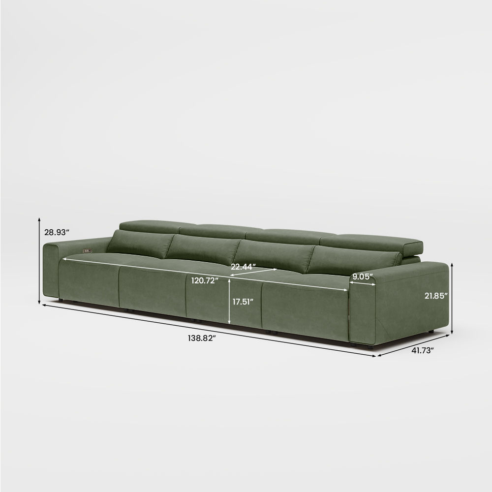 L-Shaped Sofas Dark Green Fabric Smart Furniture