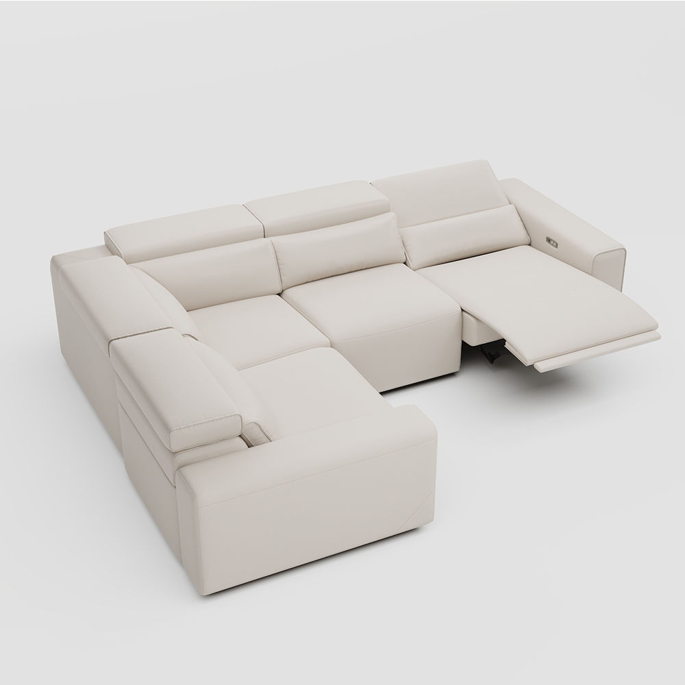 Beige Eco-friendly Microfiber Leather Smart Furniture