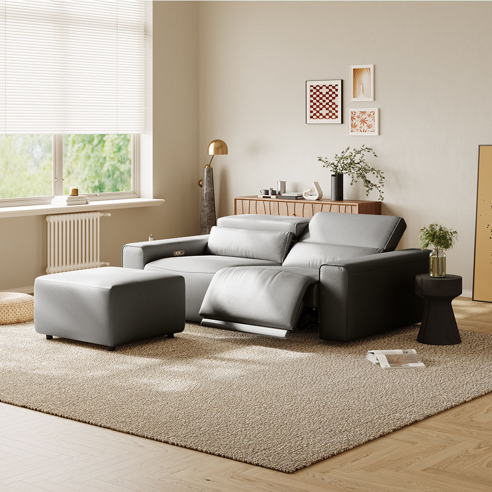 Dark Gray Eco-friendly Microfiber Leather Smart Furniture