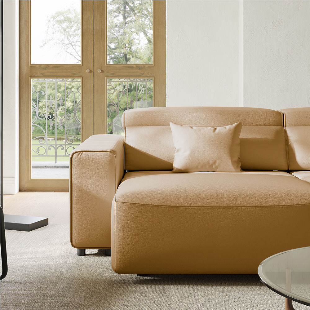Khaki Eco-friendly Microfiber Leather Smart Furniture