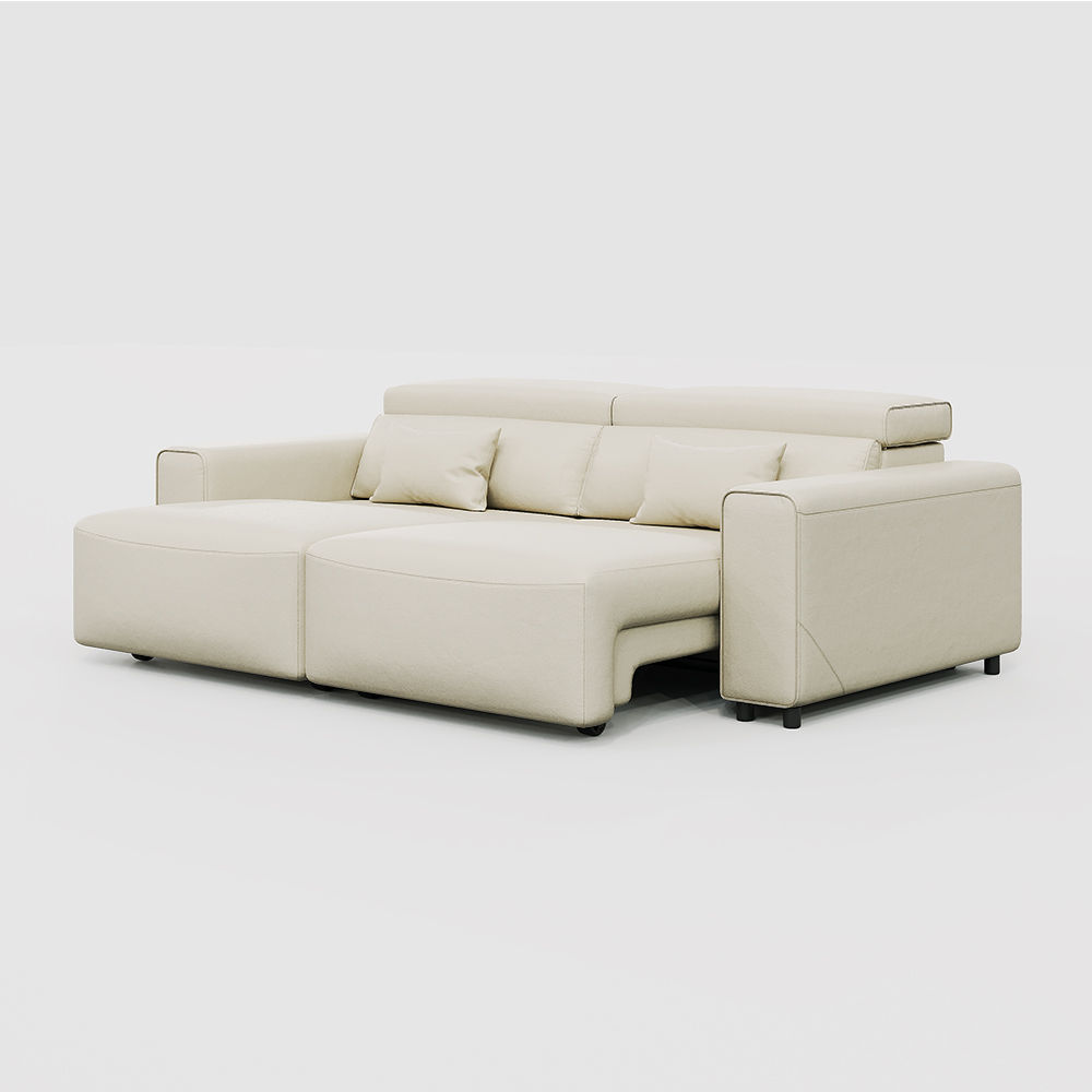 Beige Eco-friendly Microfiber Leather Smart Furniture