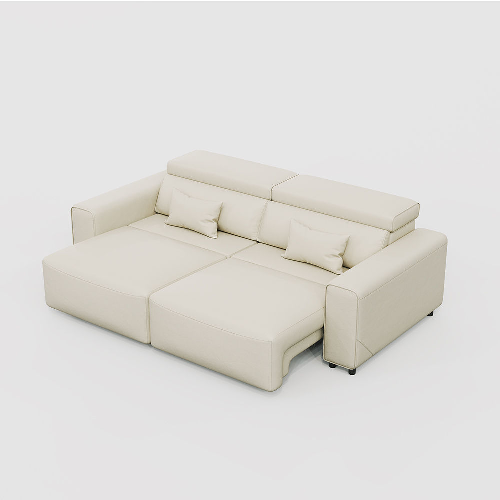 Beige Eco-friendly Microfiber Leather Smart Furniture