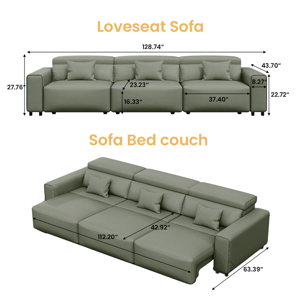 Dark Green Eco-friendly Microfiber Leather Smart Furniture