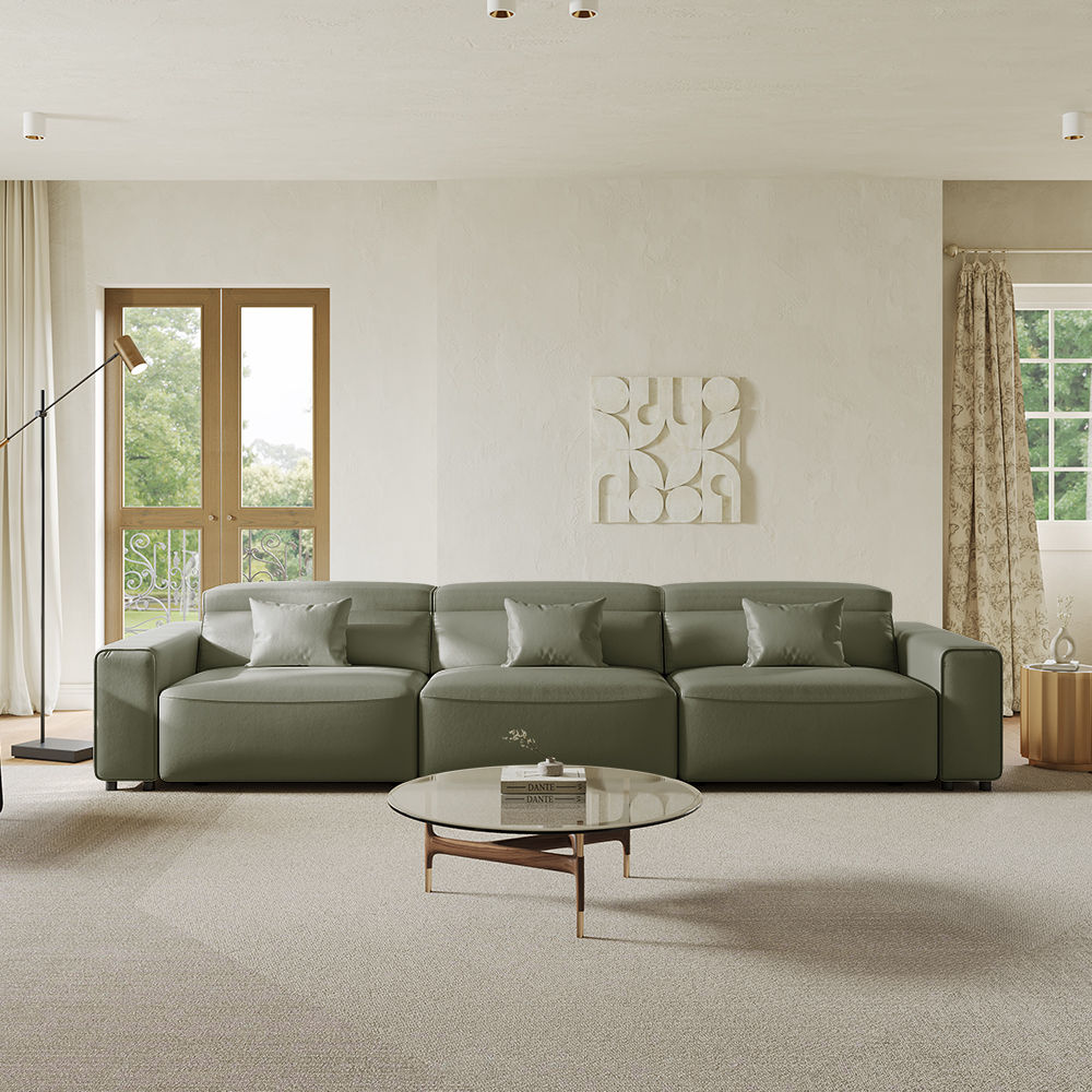 Dark Green Eco-friendly Microfiber Leather Smart Furniture