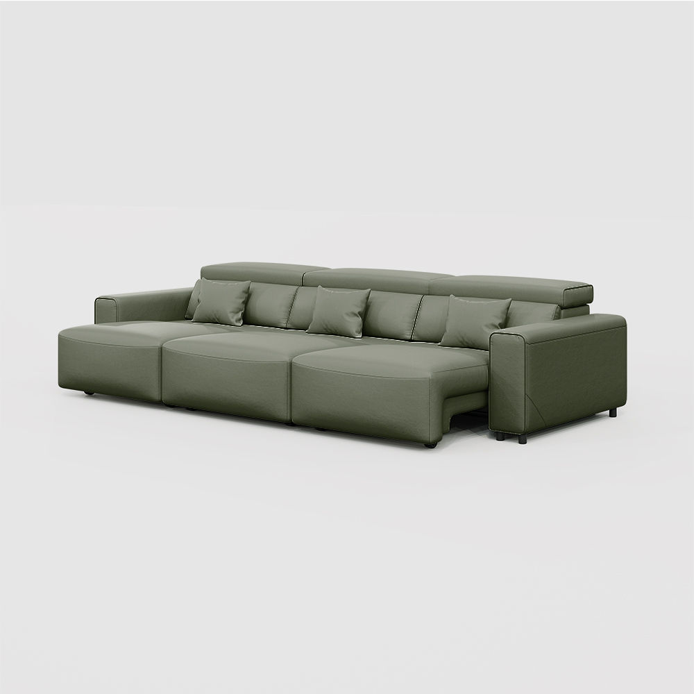 Dark Green Eco-friendly Microfiber Leather Smart Furniture