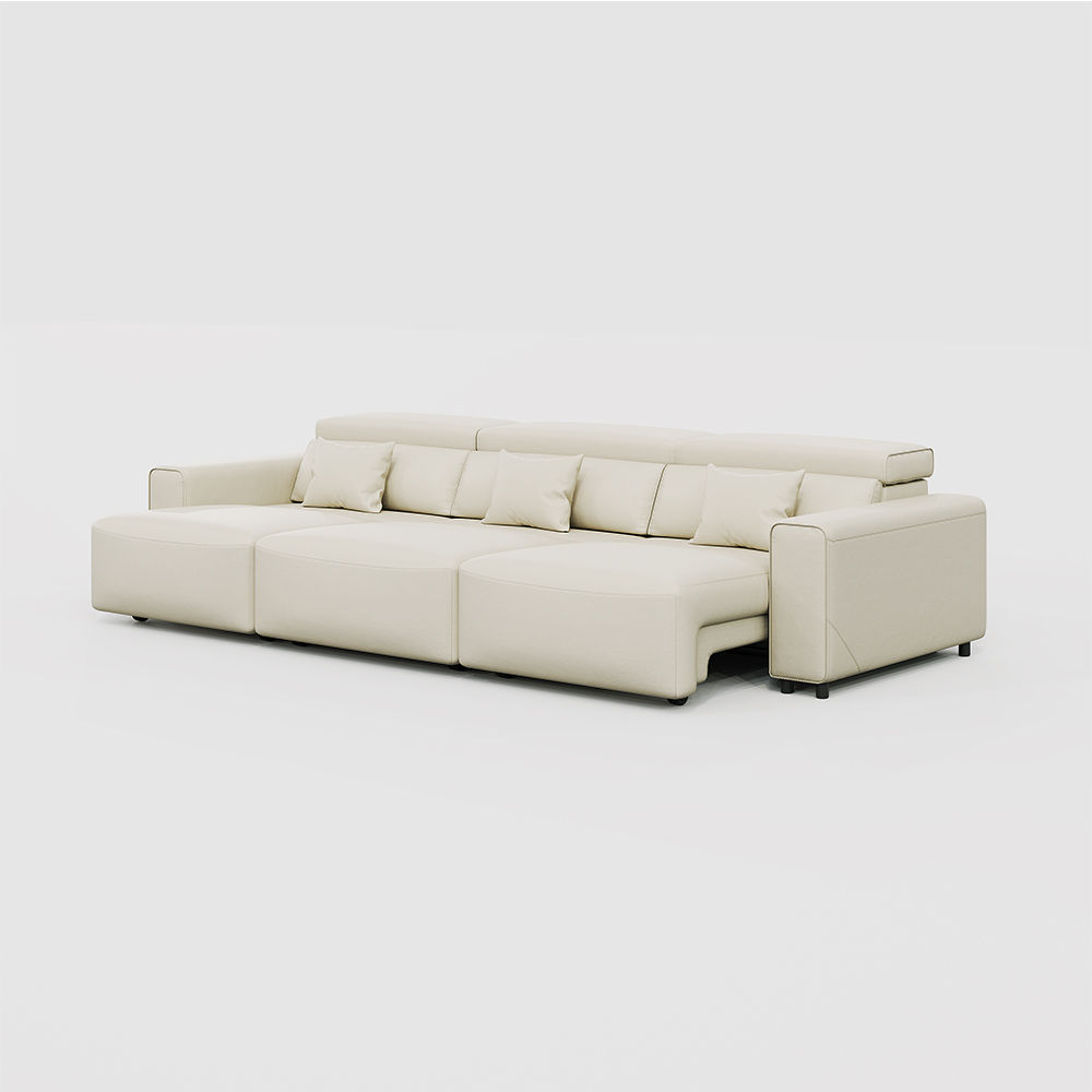 Beige Eco-friendly Microfiber Leather Smart Furniture