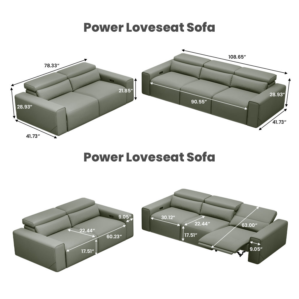 Dark Green Eco-friendly Microfiber Leather Smart Furniture