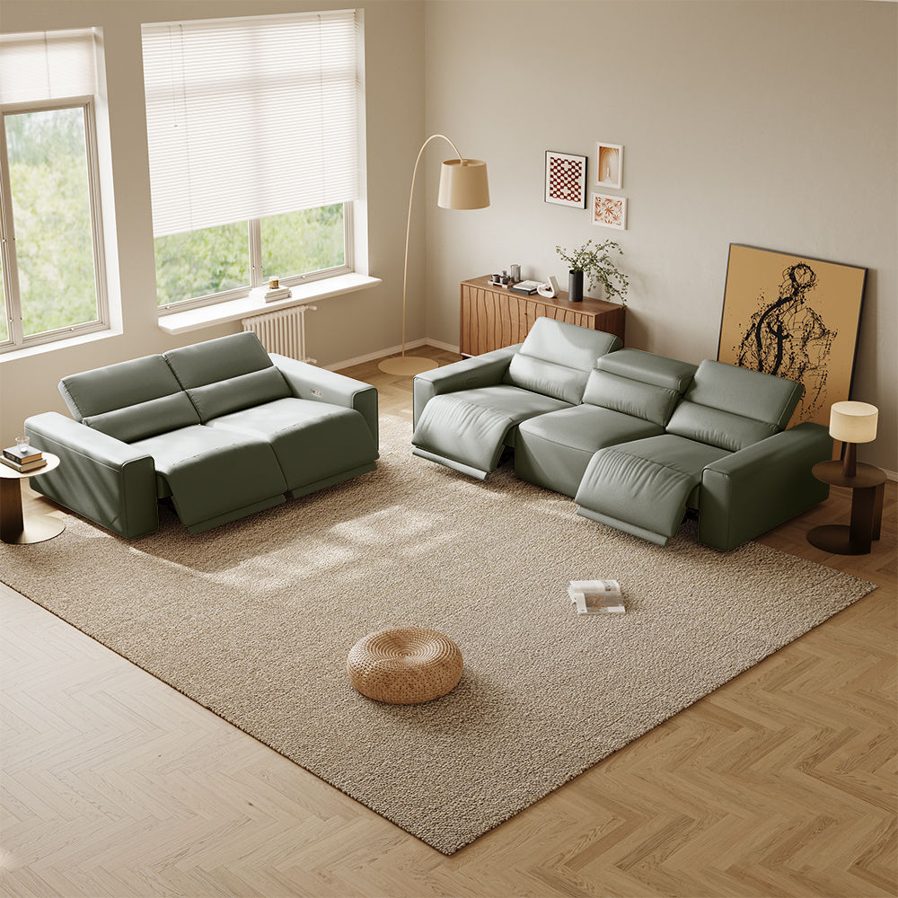 Dark Green Eco-friendly Microfiber Leather Smart Furniture