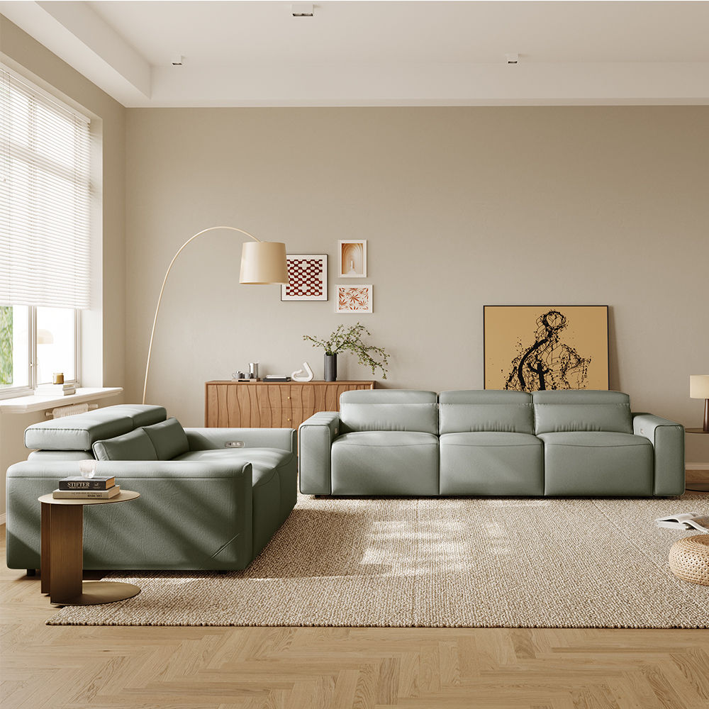 Dark Green Eco-friendly Microfiber Leather Smart Furniture
