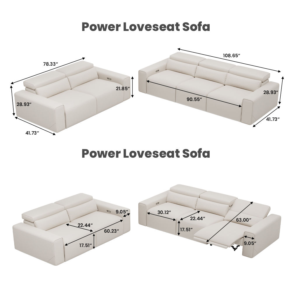 Beige Eco-friendly Microfiber Leather Smart Furniture