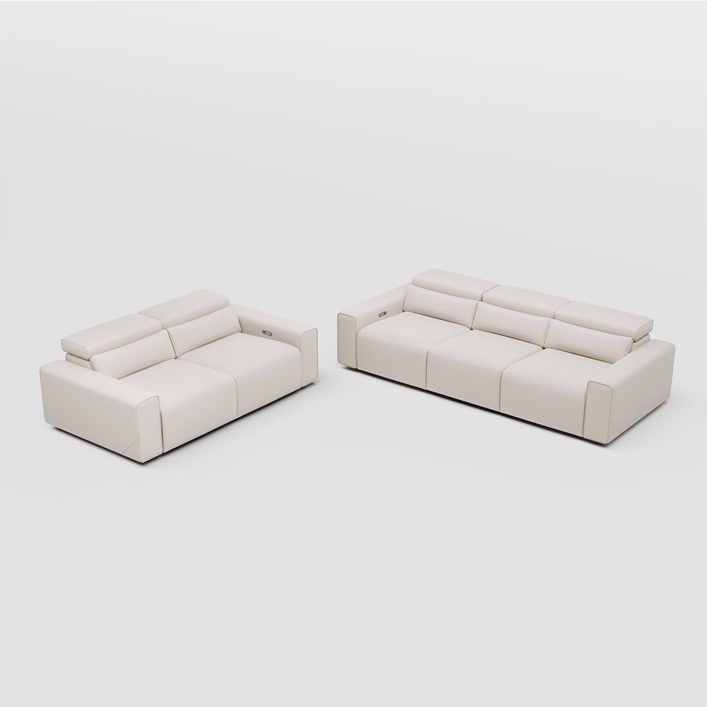 Beige Eco-friendly Microfiber Leather Smart Furniture