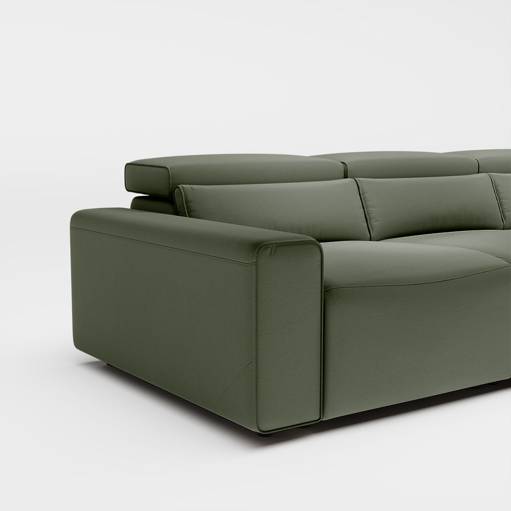 Dark Green Eco-friendly Microfiber Leather Smart Furniture