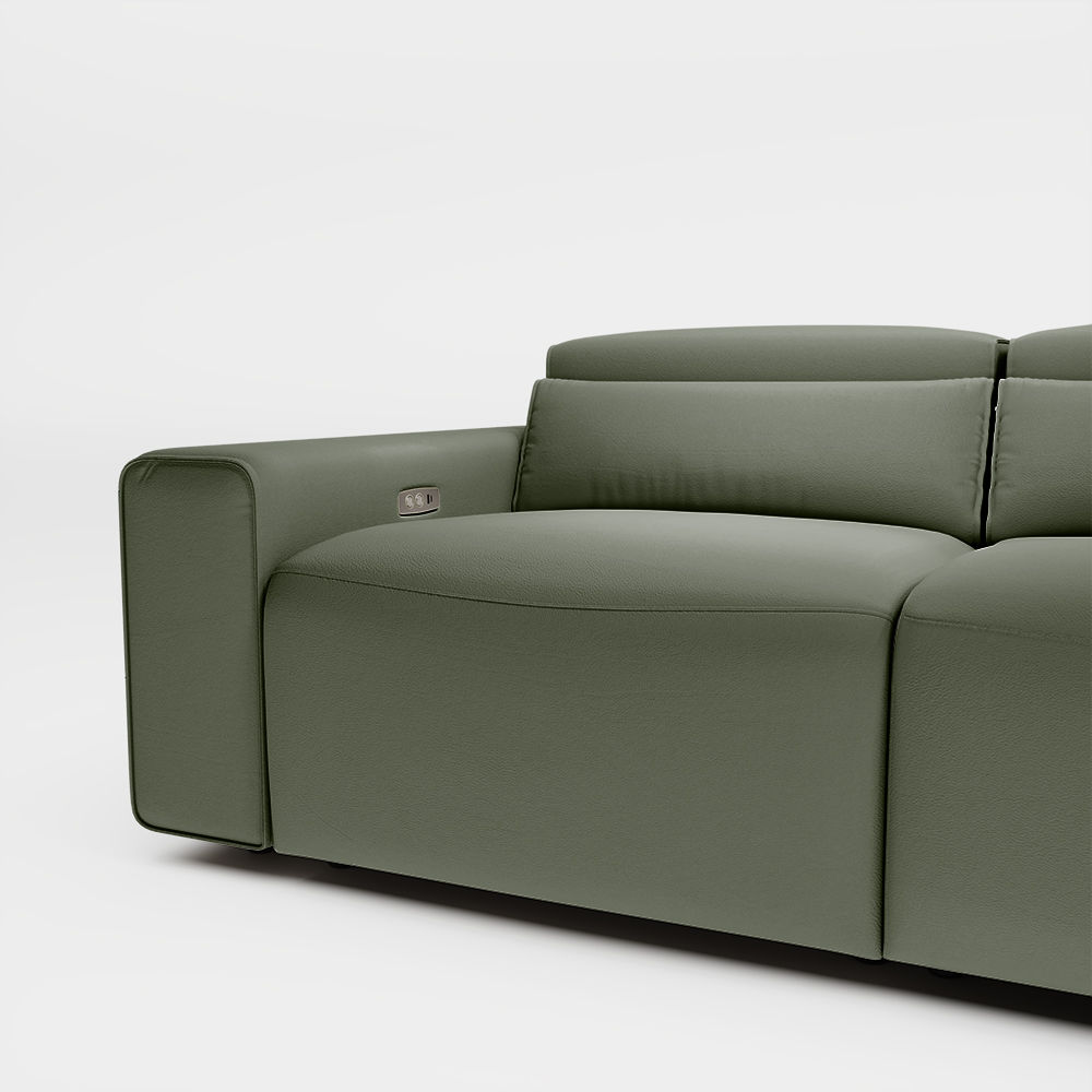 Dark Green Eco-friendly Microfiber Leather Smart Furniture