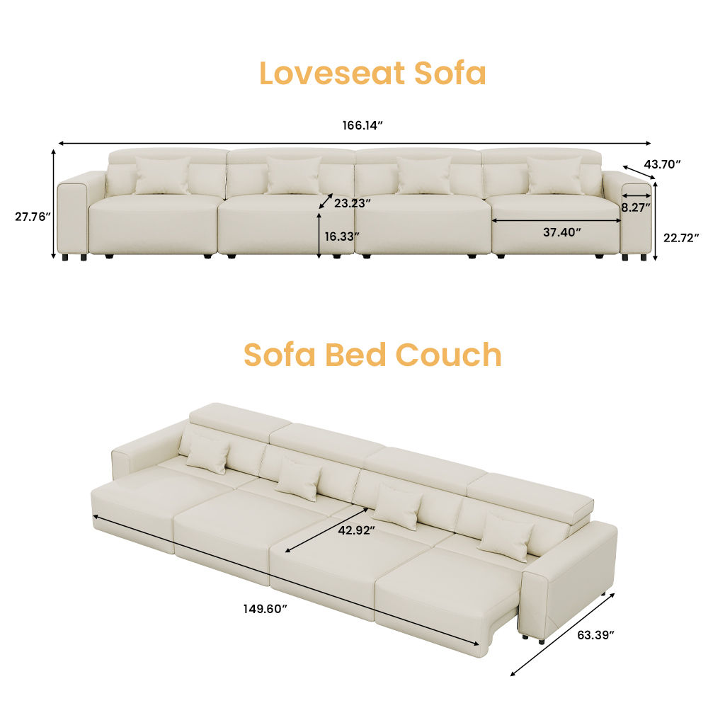 Beige Eco-friendly Microfiber Leather Smart Furniture