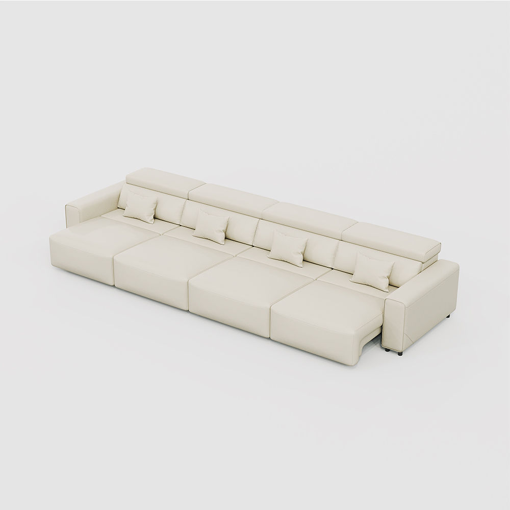 Beige Eco-friendly Microfiber Leather Smart Furniture