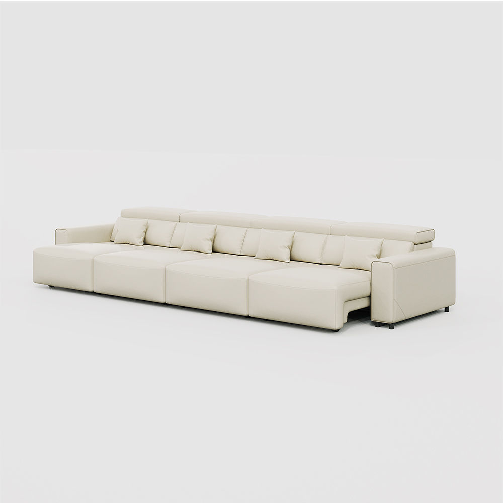 Beige Eco-friendly Microfiber Leather Smart Furniture