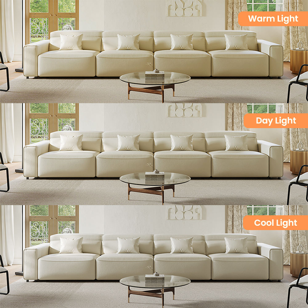 Beige Eco-friendly Microfiber Leather Smart Furniture