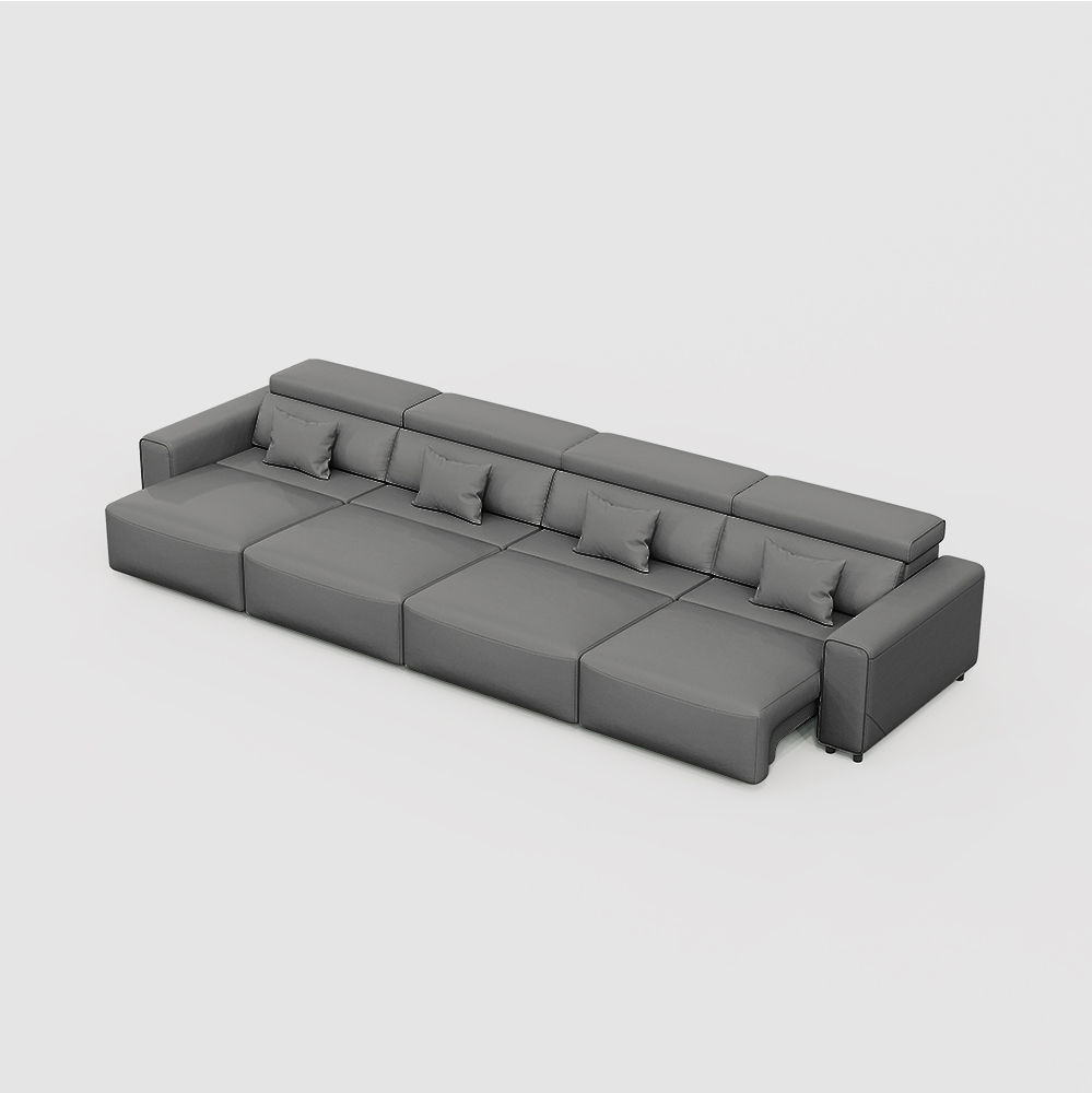 Dark Gray Eco-friendly Microfiber Leather Smart Furniture