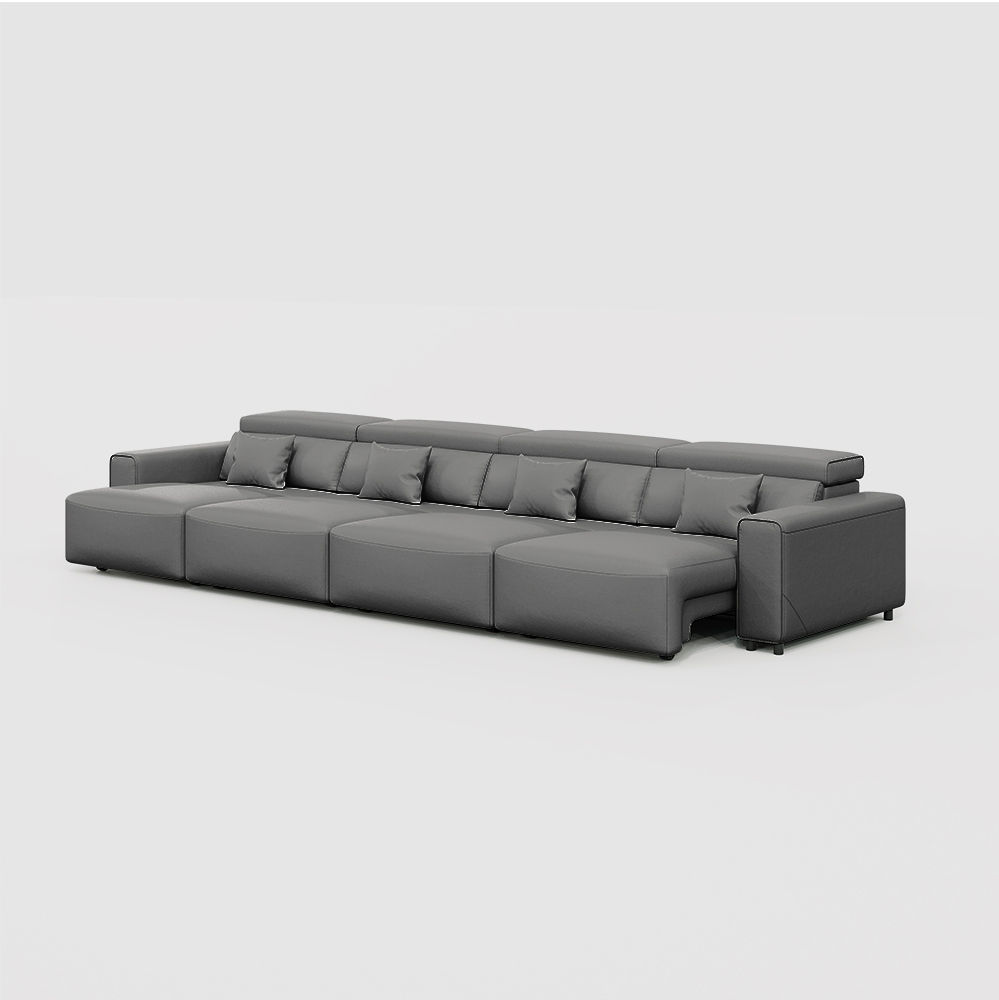 Dark Gray Eco-friendly Microfiber Leather Smart Furniture