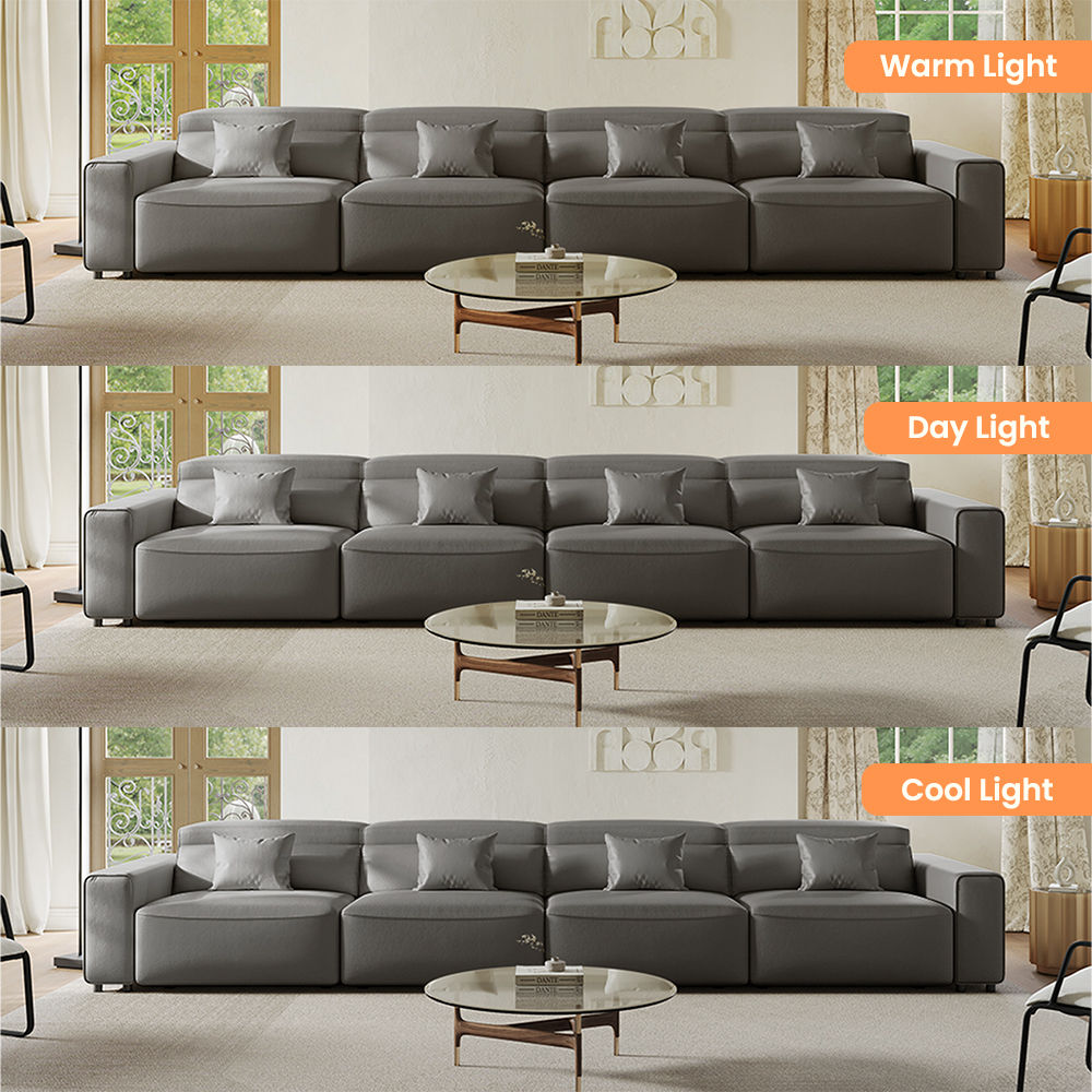Dark Gray Eco-friendly Microfiber Leather Smart Furniture