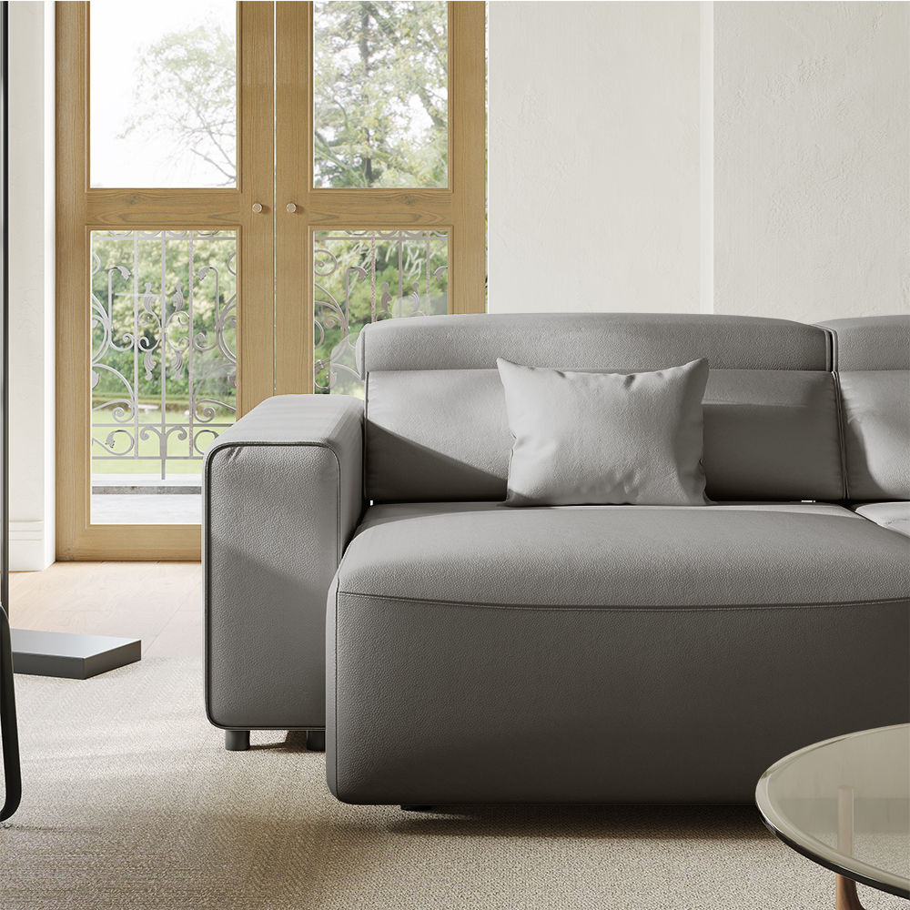 Dark Gray Eco-friendly Microfiber Leather Smart Furniture