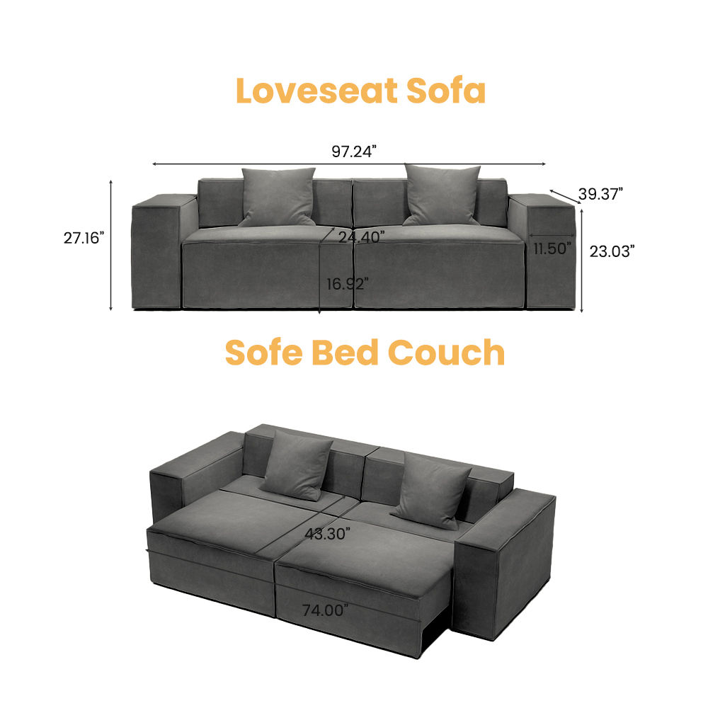 Power Outlet Dark Gray Fabric Smart Furniture