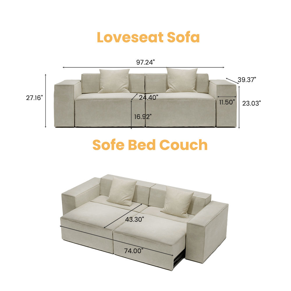 Memory Foam Beige Fabric Smart Furniture