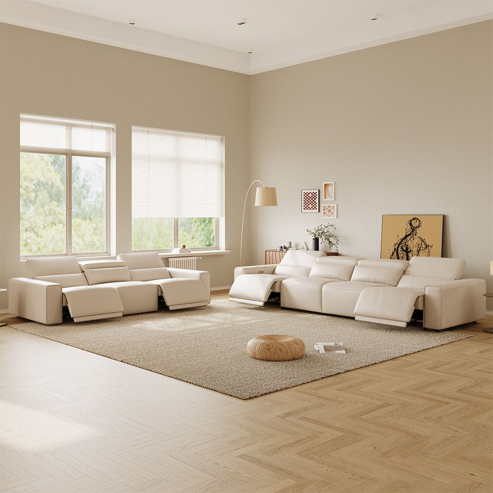 Leather Beige Eco-friendly Microfiber Leather Smart Furniture