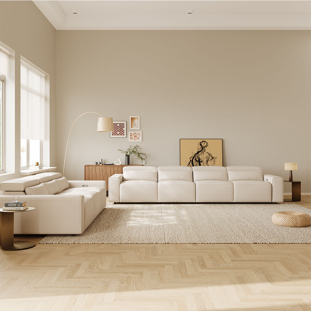 Modular Beige Eco-friendly Microfiber Leather Smart Furniture