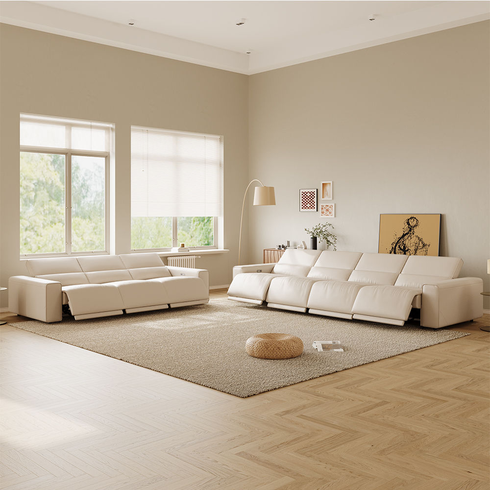 Modular Beige Eco-friendly Microfiber Leather Smart Furniture